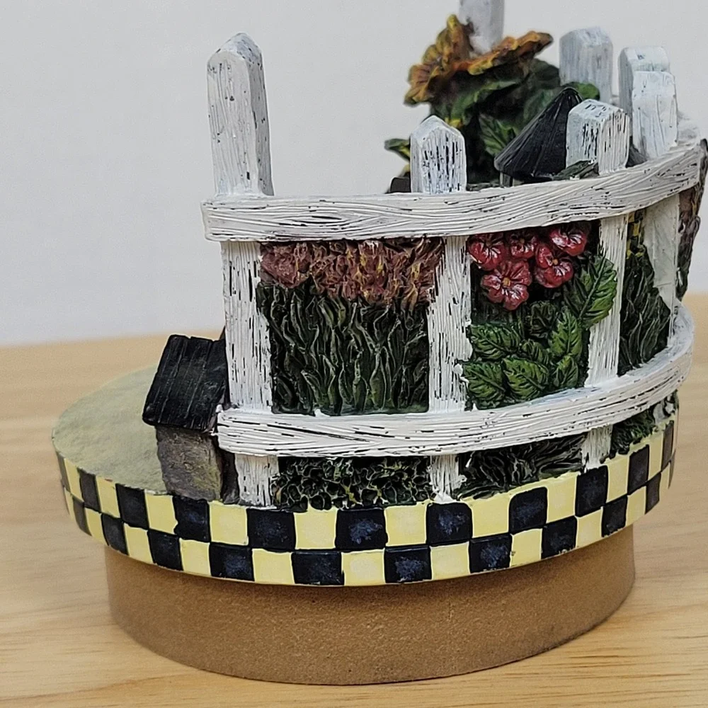 Vtg Lang‎ Candle Topper Birdhouse Sampler Ellen Stouffer Garden 2001 Cottagecore